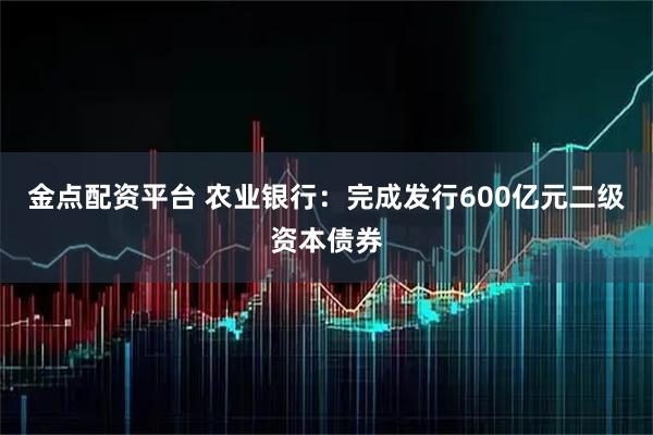 金点配资平台 农业银行：完成发行600亿元二级资本债券