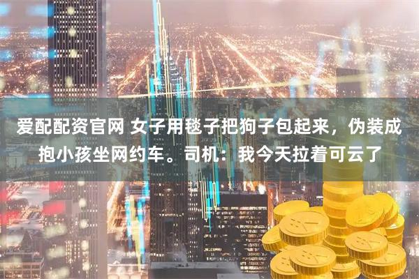 爱配配资官网 女子用毯子把狗子包起来，伪装成抱小孩坐网约车。司机：我今天拉着可云了