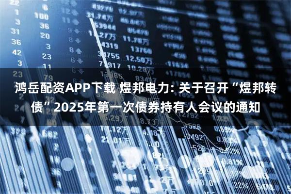 鸿岳配资APP下载 煜邦电力: 关于召开“煜邦转债”2025年第一次债券持有人会议的通知