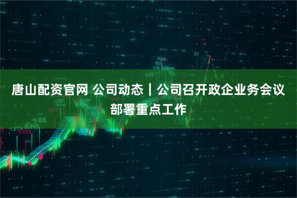 唐山配资官网 公司动态｜公司召开政企业务会议部署重点工作